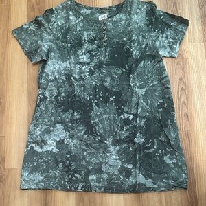 Green Tie-Dye Mini Dress